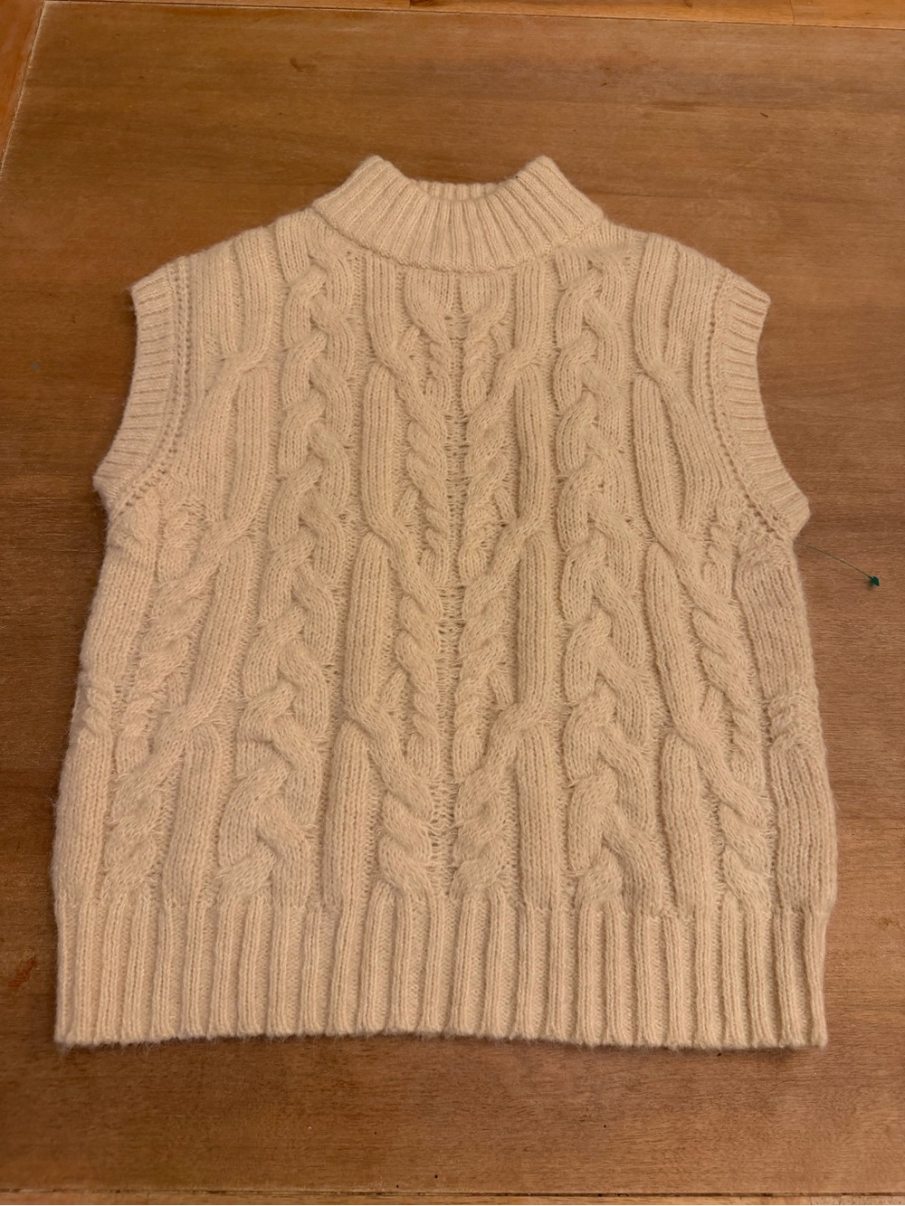 a new day Cable Knit Sleeveless Turtleneck Sweater Vest - Cream
